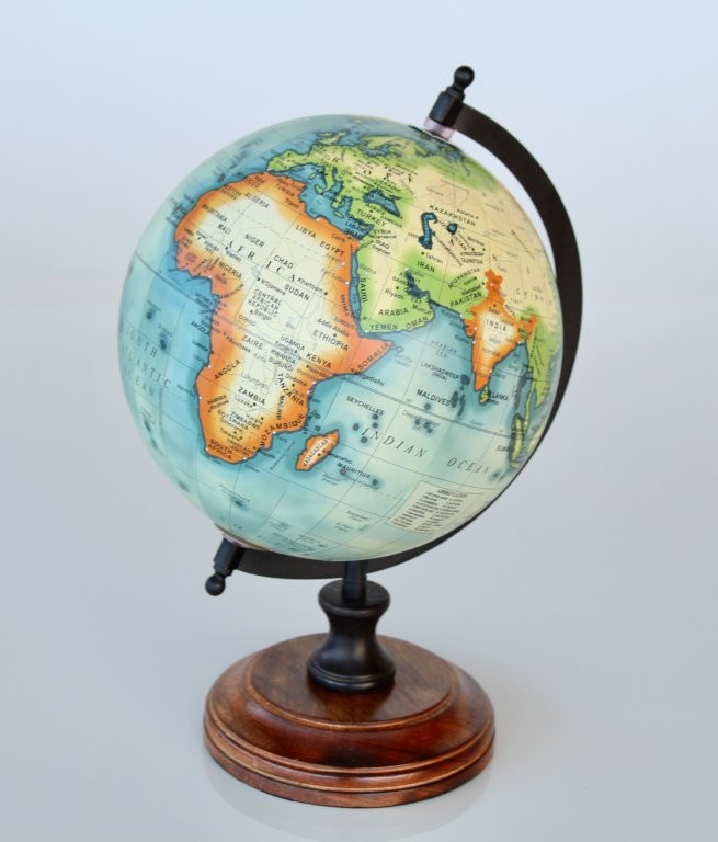 Medium Pale Blue World Globe